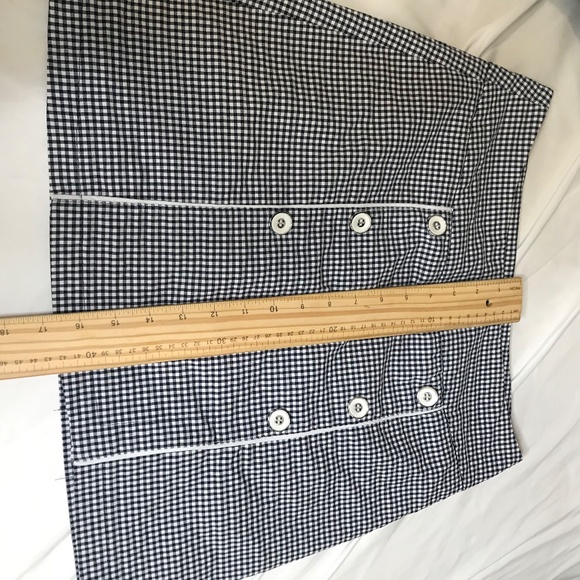 Women’s Black White Stretchy Skort Size M Button Front Checkered Preppy Retro - Picture 13 of 13
